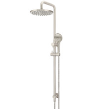 Round 200mm Twin Shower With 3 function Hand Shower & Square Gooseneck